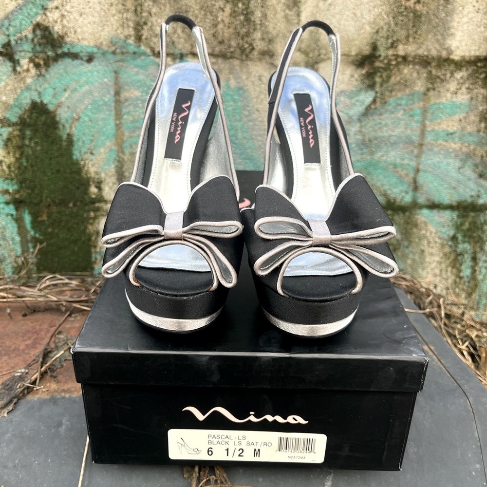 Nina Shoes black bow heels